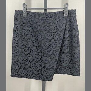 NEW Madewell Skirt Womens 6 black floral faux wrap preppy classic